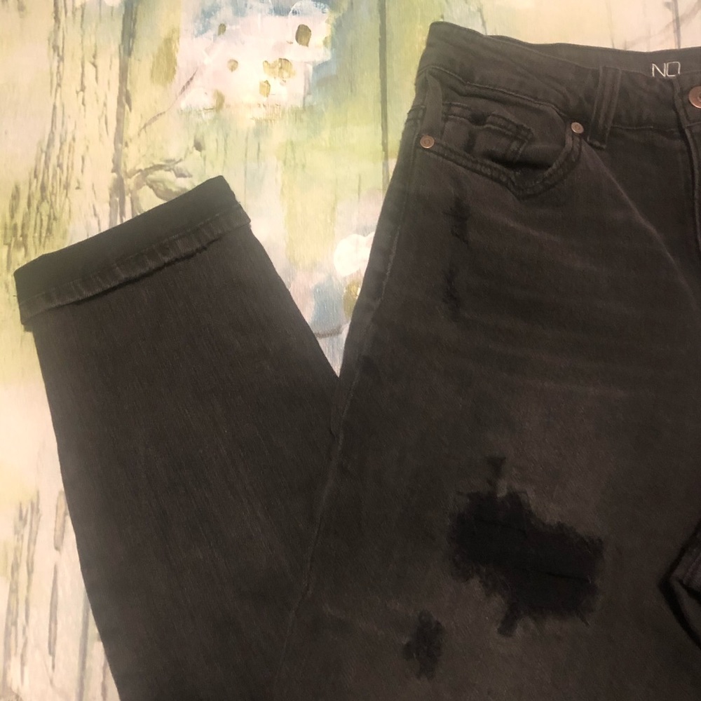 High Rise Faux Distressed Skinny Jeans - Picture 3 of 5
